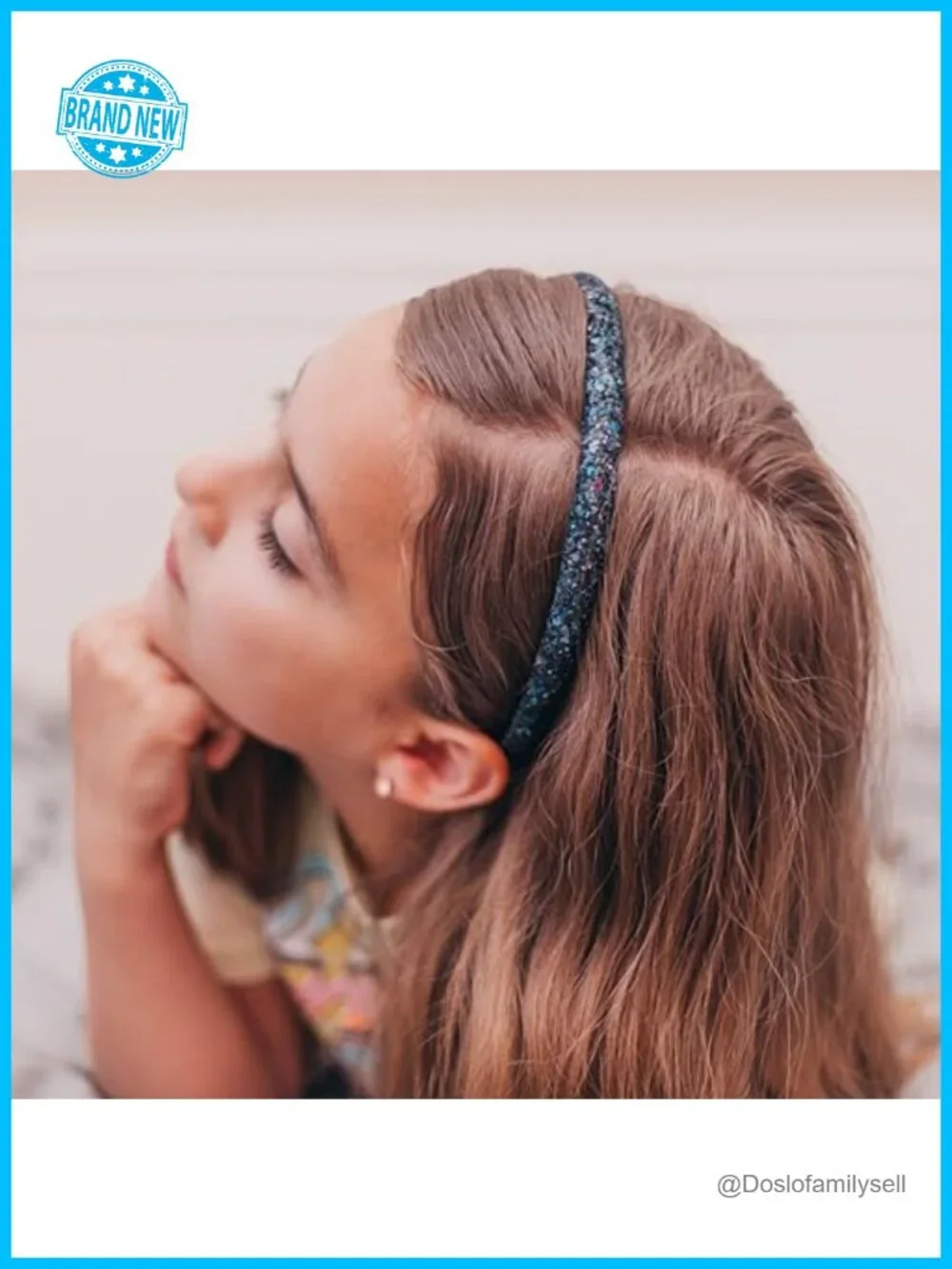 6 Pack Thin Glitter Headbands No-Slip Velvet Lining Flexible Hair Hoop Kids